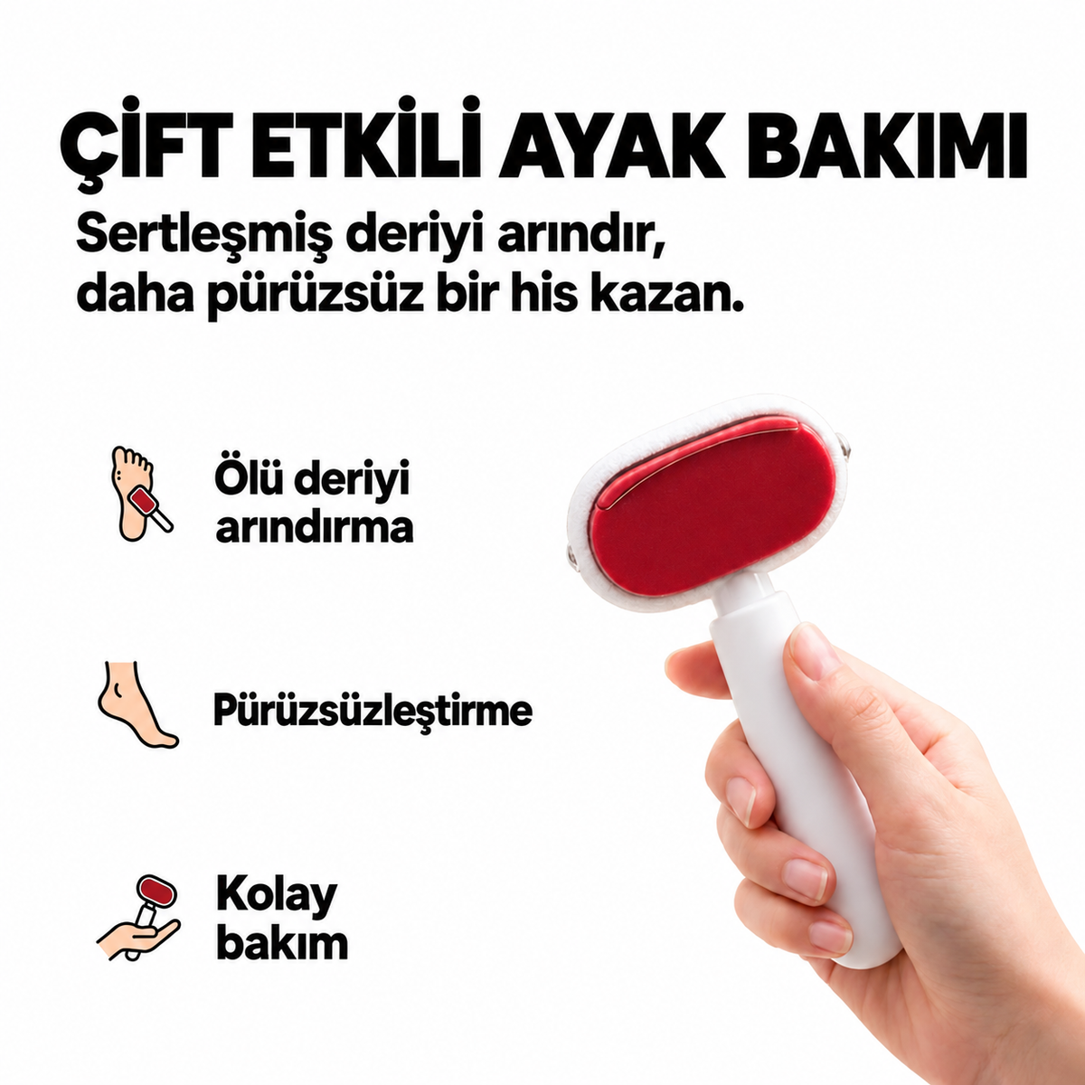 Softivas™ Çift Taraflı Ayak Törpüsü Nasır Ölü Deri Temizleyici